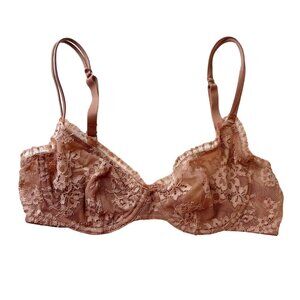 Reformation x Cosabella Sophia Lace Bra Brown Lightly Lined Underwire - Size 32C